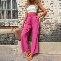 Sommerhose für Damen - Luftige Weite Hose mit Gummiband – Restliche Sig