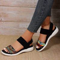 Jella | Damen Freizeit-Sandalen – Schwarze Blume