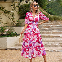 Ruby | Figurbetontes Blumenkleid – Rosa