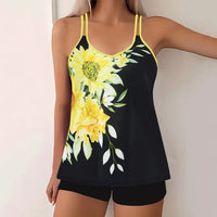 Tankini Set Mit Blumenmuster Für Damen | Sommer – Gelb
