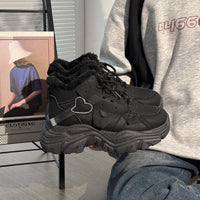 Damen Gefütterte Fitness-Sneaker mit rutschfester Sohle und modernem Design – Schwarz