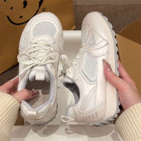 Damen Atmungsaktive Freizeitsneakers mit rutschfester Sohle und elegantem Design – Beige