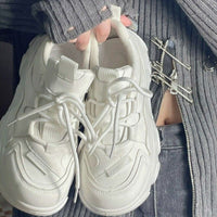 Damen Sportliche Sneakers mit zehenverstärkendem Design und atmungsaktiver Oberflächenstruktur – Weiß