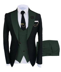 Herren Modern Luxus Stil Hochzeitsgast Anzug Set | 3-teilig – Dunkelgrün
