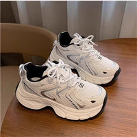 Damen Leichte Laufschuhe mit atmungsaktiver Mesh-Oberfläche und dämpfender Sohle – Weiß