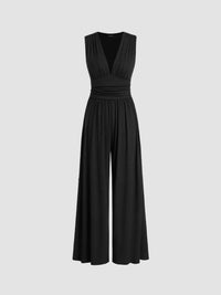Laila | Chicer ärmelloser Jumpsuit – Schwarz