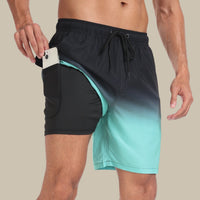 Badeshorts für Herren - Schnelltrocknende Sommer-Boardshorts mit Handytasche – Türkis