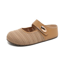 Damen Bequeme Ballerinas mit verstellbarem Riemen – Khaki