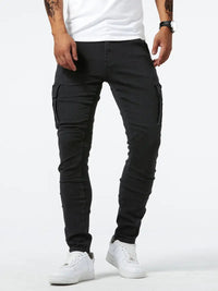 Samuel | Stretch-Denim Cargohose – Schwarz