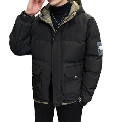 Olinaveia | Herren Daunenjacke mit Kapuze und Steppdesign