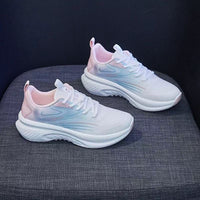 Damen Lauf-Sneakers mit atmungsaktivem Obermaterial und stoßdämpfender Sohle – Rosa
