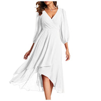 Karin™ | Elegantes Kleid mit V-Ausschnitt – Weiß