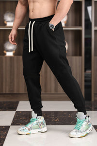 Elian | Farbblock Jogginghose – Schwarz