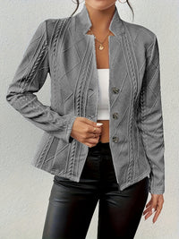 KRISTEL - TAILLIERTER STRICKBLAZER – Grau