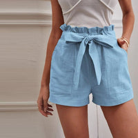 Kika Baumwoll-Leinen-Shorts | Sommerliche Bermudas Damen – Himmelblau