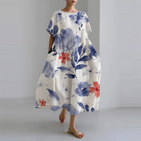 Buntes Blumenkleid – Aquarell-Blumen