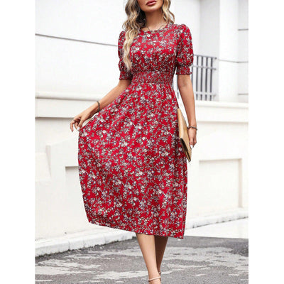 Amelia - Kleid mit Rundhalsausschnitt und Blumenmuster