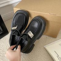 Damen Stilvolle Chunky Schnürschuhe mit modischem Schnallen-Detail – Matt