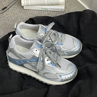 Damen Athletische Sneakers mit atmungsaktiver Mesh-Oberfläche und dämpfender Sohle – Blau