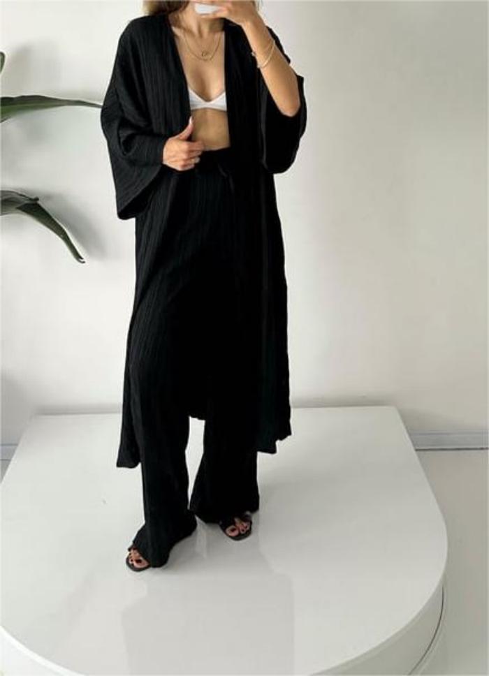 Sabel - Entspanntes Set aus Strickjacke und Hose