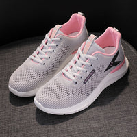Damen Sportliche Sneakers mit atmungsaktivem Netzdesign und dämpfender Laufsohle – Grau