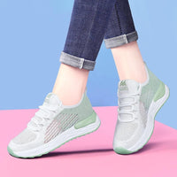 Damen Atmungsaktive Laufsneakers mit flexibler Sohle und innovativem Design – Weißgrün