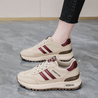 Damen Sportliche Sneakers mit dämpfender Sohle und modischen Akzenten – Bordeaux