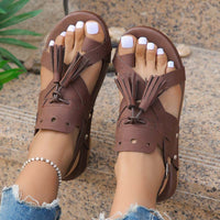 Sommerliche Sandalen für Damen - Elegante Bohème-Sandaletten – Kaffee