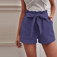 Kika Baumwoll-Leinen-Shorts | Sommerliche Bermudas Damen – Marine