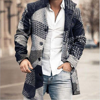 Franck – Langärmelige Karo Jacke Mit Knöpfen – Blau