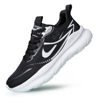 Damen Atmungsaktive Sport Sneakers mit dämpfender Sohle und rutschfester Außensohle – Schwarz-Weiß