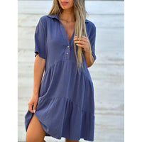 Fridana | Damen Elegantes Kleid – Blau