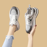 Damen Innovative Freizeit Sneakers mit hochelastischem Obermaterial und rutschfester Sohle – Grau