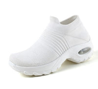 Damen Komfortable Sockensneaker mit atmungsaktivem Obermaterial – Weiß