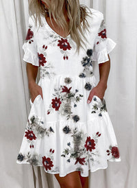 Heidi Mode | Pendelkleid mit V-Ausschnitt – Blume