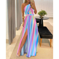 Heidi Mode | Ärmelloses Kleid mit hoher Taille und Öffnung – Farbe