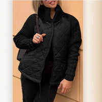 Kayla | Steppjacke Mit Strickärmeln Und Reißverschluss – Schwarz