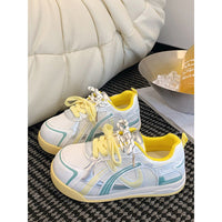 Damen Trendige Sneakers mit atmungsaktiver Mesh-Oberfläche und komfortabler Dämpfung – Gelb