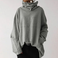Übergroße Pullover mit Rollkragen – Grau