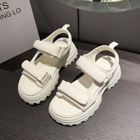 Damen Sportliche Sandalen mit verstellbaren Klettverschlüssen – Cremeweiß