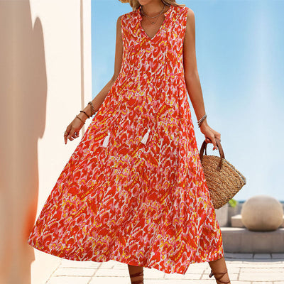 Zuri | Figurbetontes, ärmelloses Blumenkleid