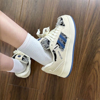 Damen Sportliche Sneaker mit atmungsaktiver Oberflächenstruktur und modischem Design – Jeansblau