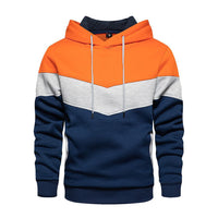 Kai | Colorblock Kapuzenpullover – Orange - Grau - Blau