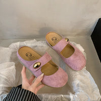 Damen Bequeme Clogs mit elegantem Riemen und modischer Verzierung – Lila