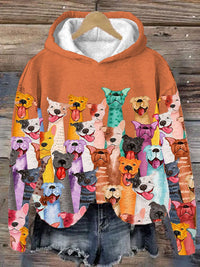 Qoanithae | Sweatshirt mit Tiermuster – Orange