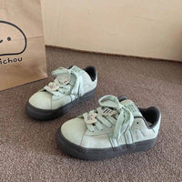 Damen Freizeit Sneakers mit verspieltem Motiv und komfortabler Gummisohle – Mintgrün