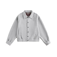 SAVIA | Kurze Bomberjacke – Blume grau