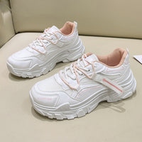 Damen Sportliche Chunky Sneakers mit atmungsaktiver Obermaterialstruktur – Rosarot