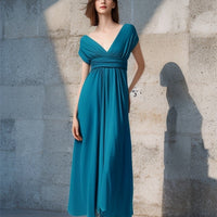Heidi Mode | Multi-Wear Multi-Seil Kreuz rückenfrei Bandage Kleid – Malachitgrün