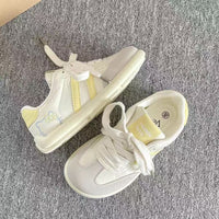 Damen Modische Sneakers mit floralem Stickdesign und rutschfester Sohle – Gelb